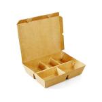 Disposable Take Away Folded Compartment Paper Bento Lunch Box For Fast Food for sale
