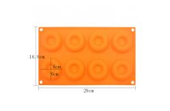 China 8 Cavity 3D Silicone Cake Moulds Doughnut Shape Custom Made Soap Molds supplier