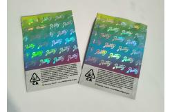 China Hologram Weed Stand Up Zipper Pouch Smell Proof Runtz Bag With Clearly Window supplier
