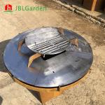 Portable Outdoor Rust Corten Steel Bbq Pit Customized