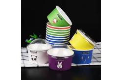 China FDA 320ml Disposable Bubble Tea Cups Ice Cream Paper Containers With Sleeve supplier