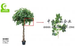 China Fire Retardant Aesthetic Faux Ficus Plant , 8ft Artificial Palm Tree In Green supplier