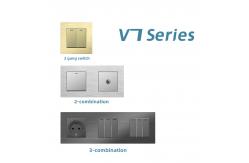 China Traditional 1 / 2 / 3 Gang Wall Switch Panel Aliminum Rocker Light Switch supplier