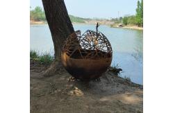 China Corten Steel Rust Assembly Required Yes Sphere Steel Fire Pits supplier