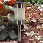 White Solar Pathway Bollard Light / Stainless Steel LED Bollard Lights Warm White for sale