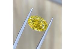 China ZKZ Diamond VS1 Oval Cut Fancy Yellow Lab Grown Diamonds 1-1.2ct supplier