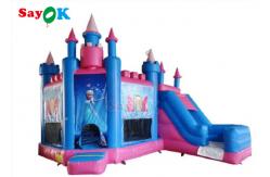 China Waterproof Inflatable Bounce House Princess Frozen Carriage Bouncy Castle With Slide supplier