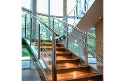 China Heavy-Duty Stainless Steel Handrails with PVD Finish for Glass Fencing supplier