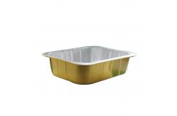 China Convenient Golden Aluminum Foil Container for Takeout and Airline Cake Trays Boxes supplier