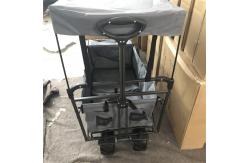 China 600D Oxford Foldable Wagon Cart Stroller Polyester Childrens Folding Wagon With Canopy supplier