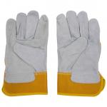 Safety Working Leather Gloves Washable Yellow Split Cowhide Work Gloves for sale