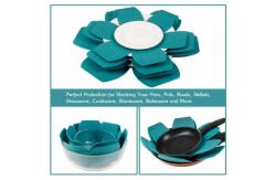 China Cyan Felt Pan Separators Protectors For Stacking Cookware supplier