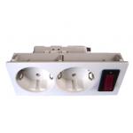 Germany Double Electric Power Sockets Power Outlet With Switch Control