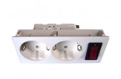 China Germany Double Electric Power Sockets Power Outlet With Switch Control supplier