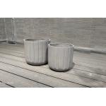 Customizable Fiber Clay Planter Round Weather - Resistant