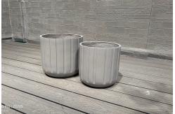China Customizable Fiber Clay Planter Round Weather - Resistant supplier