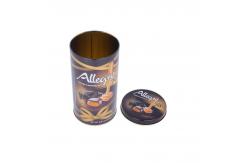 China Metal Tinplate Coffee Aerosol Tin Can Empty Gallon Round With Lid supplier