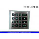 IP 65 Access Control Keypad With Green Backlight , 16 Key Keypad