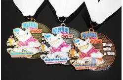 China Soft Enamel Sports Medals And Ribbons With Black Nicekl Plating , Sublimated Ribbon supplier