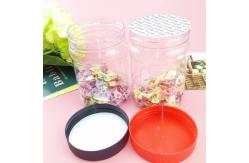 China Recyclable 12oz Round airtight Plastic Jar With Black Lid supplier