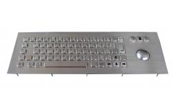 China USB Top Panel Mount 69 Keys Industrial dot braille Keyboard With Laser Trackball supplier