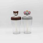 Custom OEM Plastic Tritan Straw Water Bottle For Kids Children Drinking for sale