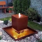 Contemporary Corten Steel Water Feature Garden Decoration Weather Resistant for sale