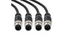 China Unshielded M12 Connector Male With Molded Cable Straight PVC Assembly 4 Pin supplier