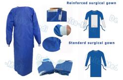 China SMS Disposable Surgical Gown With Knitted Cuff Environmentally Friendly supplier