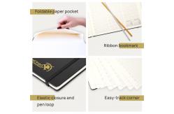 China Student Vertical Layout Weekly Planner 2023 Leatherette Paper Ivory Paper Black supplier