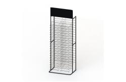 China KD Construction A3 Papers Black Metal Display Rack With Wire Shelves supplier