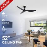 Black Ceiling Fan Without Light Modern 6 Speeds Decorative Ceiling Fan for sale