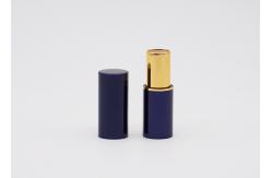 China Magnet Aluminum 3.5g Glossy Blue Empty Lip Balm Tubes With Round Shape supplier