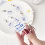 2mm Thickness Transparent Acrylic Keychain Metal Ring Customized Design Acrylic Letter Keychain for sale