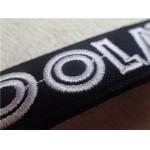 Black Twill White Line Custom Embroidered Patches With Stylish Backing Hot Melt Adhesive