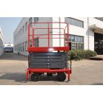 Manual Pushing Mobile Scissor Lift 9 Meters Height Hydraulic Lift Table 500Kg Loading for sale