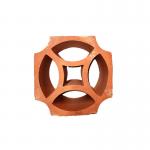 Ventilation 200*100mm Decorative Terracotta Bricks Perforated Red Clay Wall for sale