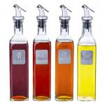 Vinegar Sauce Empty Olive Oil Bottle , Square Olive Oil Bottle With Oil Dispenser for sale