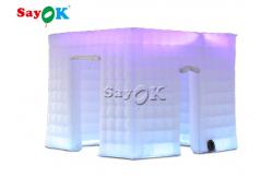 China Wedding Party 3x3x2.4mH  Inflatable Cube Photo Booth With LED Lights supplier