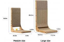 China Thick Vertical L Shaped Cat Scratcher Cat Scratch Board With Catnip supplier