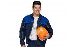 China Soft Industrial Mens Jacket , Safety Bright Working Jacket With Adjustable Waistband supplier