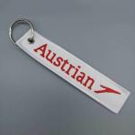 Symmetrical Flight Tag Keyring Double Stitch Pure White Aesthetic For Aviation Collector for sale