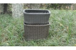 China Strong Plastic Rattan Storage Boxes , Brown Rattan Storage Case supplier