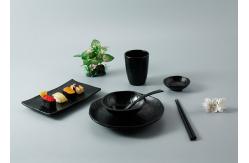 China Black 260cc 100% A5 Melamine Cups Mugs Go With Ramen Bowl supplier