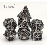 Portable Sturdy Polyhedral 7 Die Set , Wear Resistant Metal Dice RPG for sale