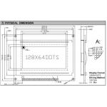 128*64 Graphic STN LCD Module AT0107 Monochrome With LED Backlight Industrial Display