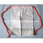 Personalized Plastic Gift Packaging White Drawstring Backpack Custom for sale