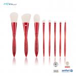 Red Plastic Handle Professional Makeup Brush Kits Aluminium Ferrule Cosmetic Brush Set for sale