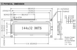 China 144*32 Graphic LCD Module With ST7920/ST7921 LED Backlight Industrial Display supplier