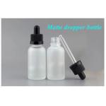 5ml 10ml 15ml 20ml 30ml 50ml empty round cosmetic Essential Oil Bottle Frosted White Glass Bottle with Glass Pipette for sale